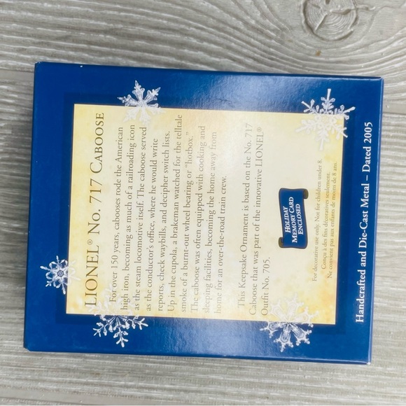 Hallmark Christmas Ornament NO. 717 caboose Lionel train 2007 w/ box train car - Picture 5 of 8